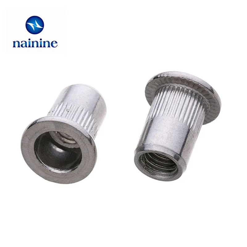 Favordrory 50 PCS M6 X 1.0mm 304 Stainless Steel Nylon Insert Lock Nuts