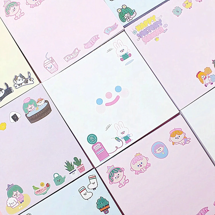 80 Sheets Kawaii Cloud Smile Face Series Memo Pad Paper Sticky Notes Cute Notepad Korean Stationery School Supply Kids Gift