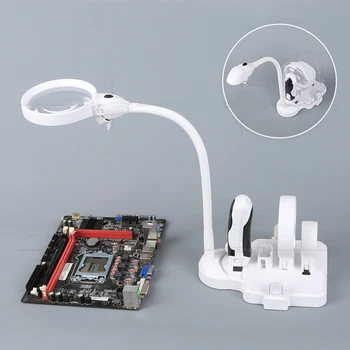 

New Desk Optical Magnifier LED USB Desktop Magnifier Repair Magnifying Glass Reaing Loupe Desktop Handheld Interchangeable