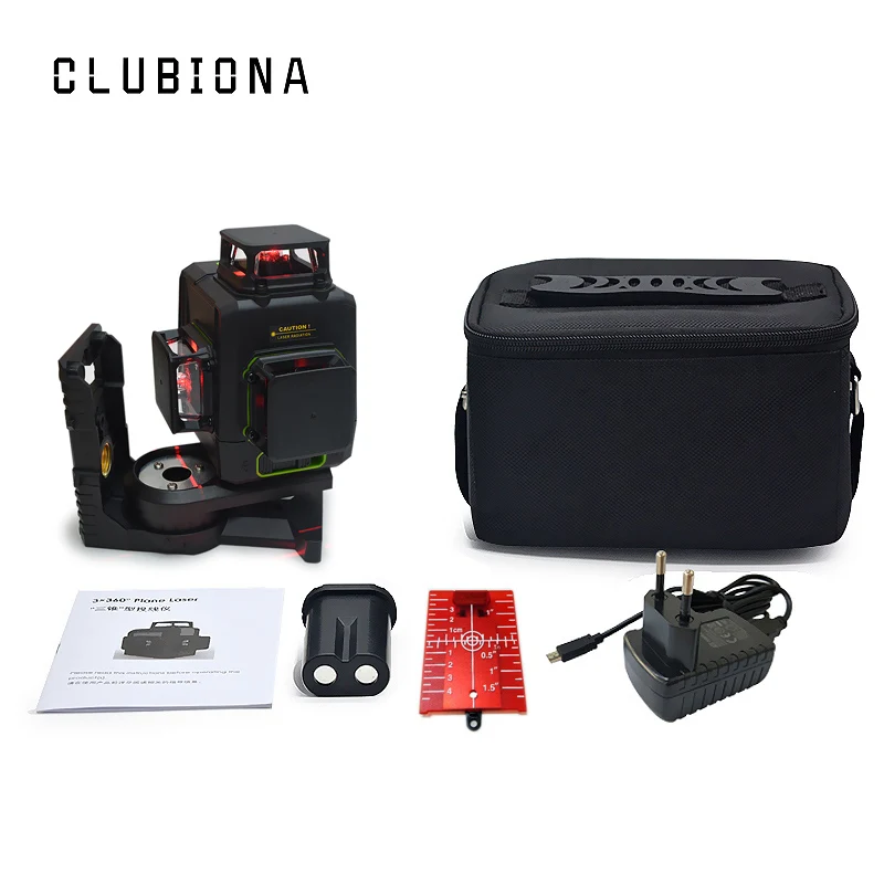 Clubiona 3D 12RC 12 líneas de nivel láser con batería de 5200 mah y Horizontal y Vertical de las líneas de trabajo por separado láser rojo haz las líneas - 4