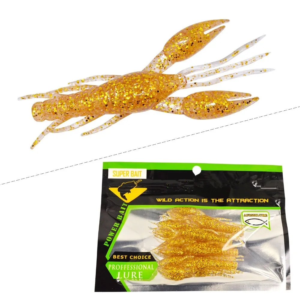 

Fish Lure 4pcs/lot Soft Shrimp Bait 80mm 5.5g Artificial Lure Plastic Bait for River Ocean Lake