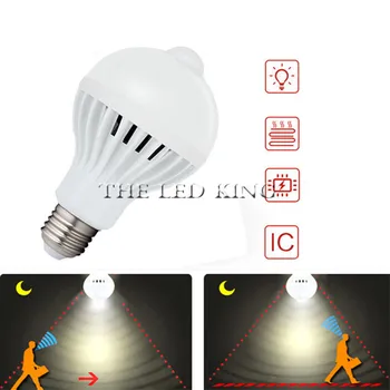 

1pcs E27 Led PIR Bulb Motion Sensor Lights 3W 5W 7W 9W Lamp Sound &Light Infrared Control Smart Sensor Bulbs 220V Home Lighting