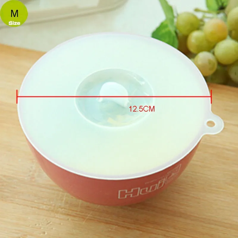 1 шт. прозрачная белая силиконовая уплотнительная крышка чашки оберточная крышка кухонный инструмент Размер M