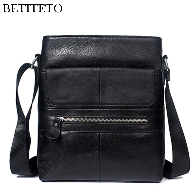 

Betiteto Genuine Leather Sling Bag Shoulder Bag Men Shopper Sacoche Homme Sac A Main Brand Luxury 2018 Pochette Messenger Male