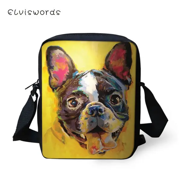 CDWX2356E ELVISWORDS закрылки сумки-мессенджеры маленькие милые женские сумки маленькие бульдоги принты узор девушки сумка через плечо модные сумки на плечо - Цвет: CDWX2356E