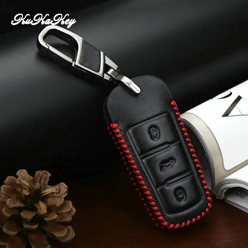 Кожаный чехол для автомобильного ключа Volkswagen VW CC Passat B6 B7 3C Maogotan R36 B5 B7L 3 кнопочный