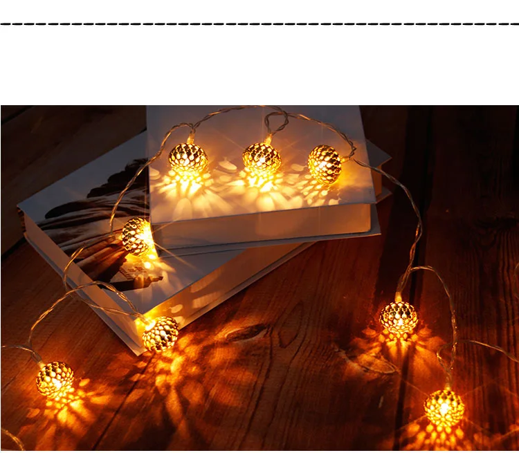 50 светодиодный феи, марокканский круглый шар, батарея, USB гирлянды, 5 м, светодиодный Декор для рождественской гирлянды, свадебная гирлянда