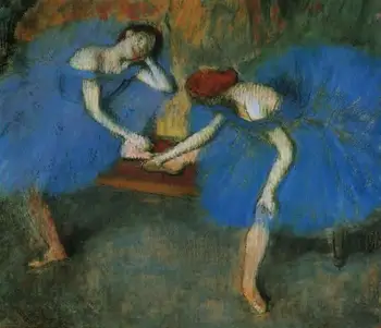 

High quality Oil painting Canvas Reproductions Two Dancers in Blue (1899) By Edgar Degas hand painted