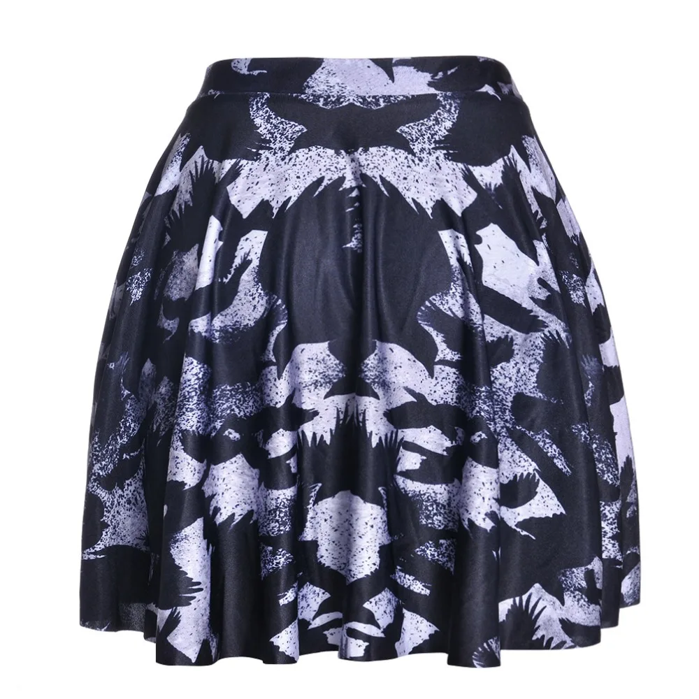 Wholesale Sexy Women's High Waist Pleated Crow Skirts Digital Printed Ladies Stretch SKIRTS