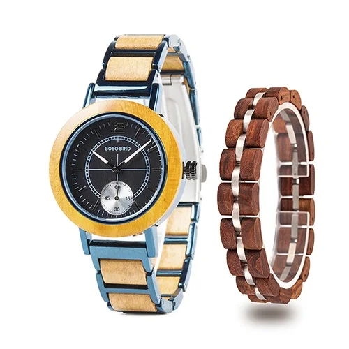 R13-3-S04-2 Reloj hombre BOBO BIRD женские часы деревянный браслет натуральное дерево, ручная работа женские часы наручные часы идея подарки - Цвет: R13-3-S04-2