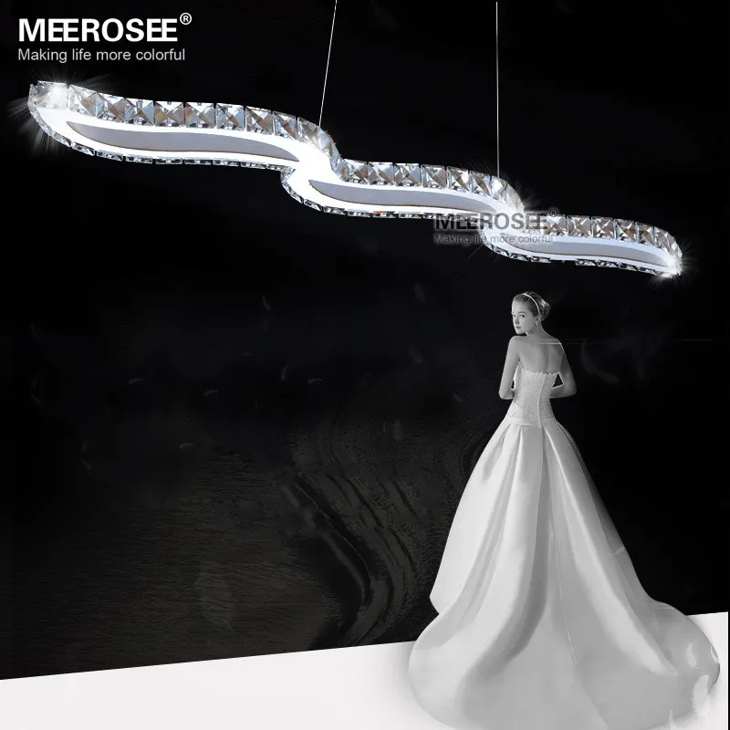 Venda Quente Ondulado Led Lustre Lustre Lustre de Cristal Moderna Led Hanging Lamp/luz/iluminação Fixação para Restaurante 16 China steel fixture Suppliers