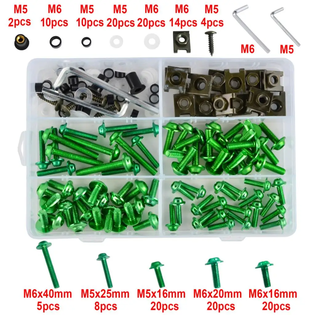 

5/6mm Windshield Fairing Bolts Nuts Screws For Kawasaki ZX6R ZX9R ZX10R ZX12R ZX14R Z Versys Ninja 250 250R 400 650 750 900 1000