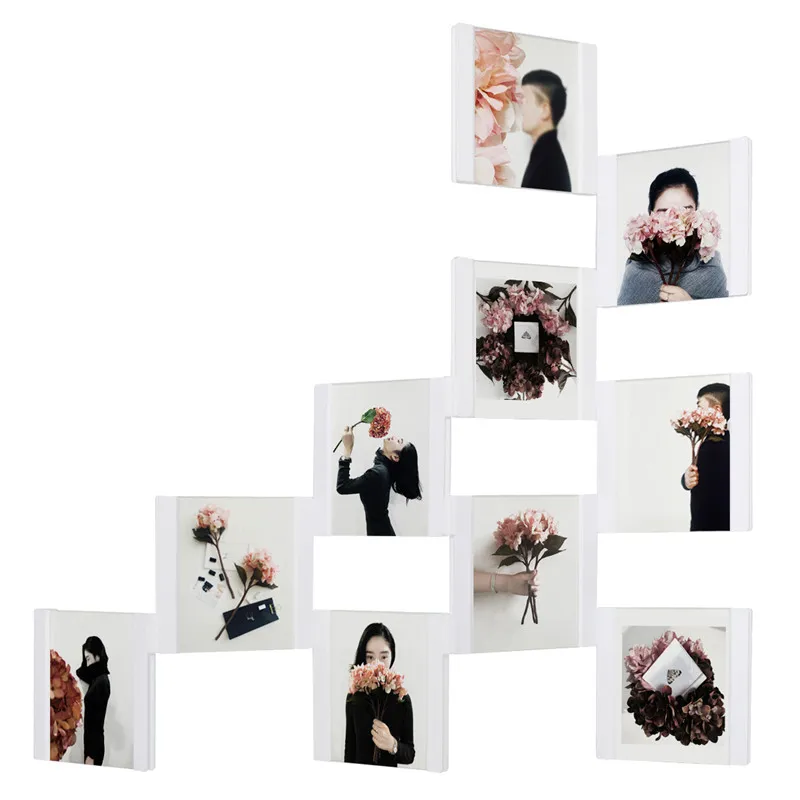 

Transparent Wall Collage Picture Frame Desktop Photo Frames Set Easily To Assemble And Detachable Collage Photo Frame Set 3D DIY