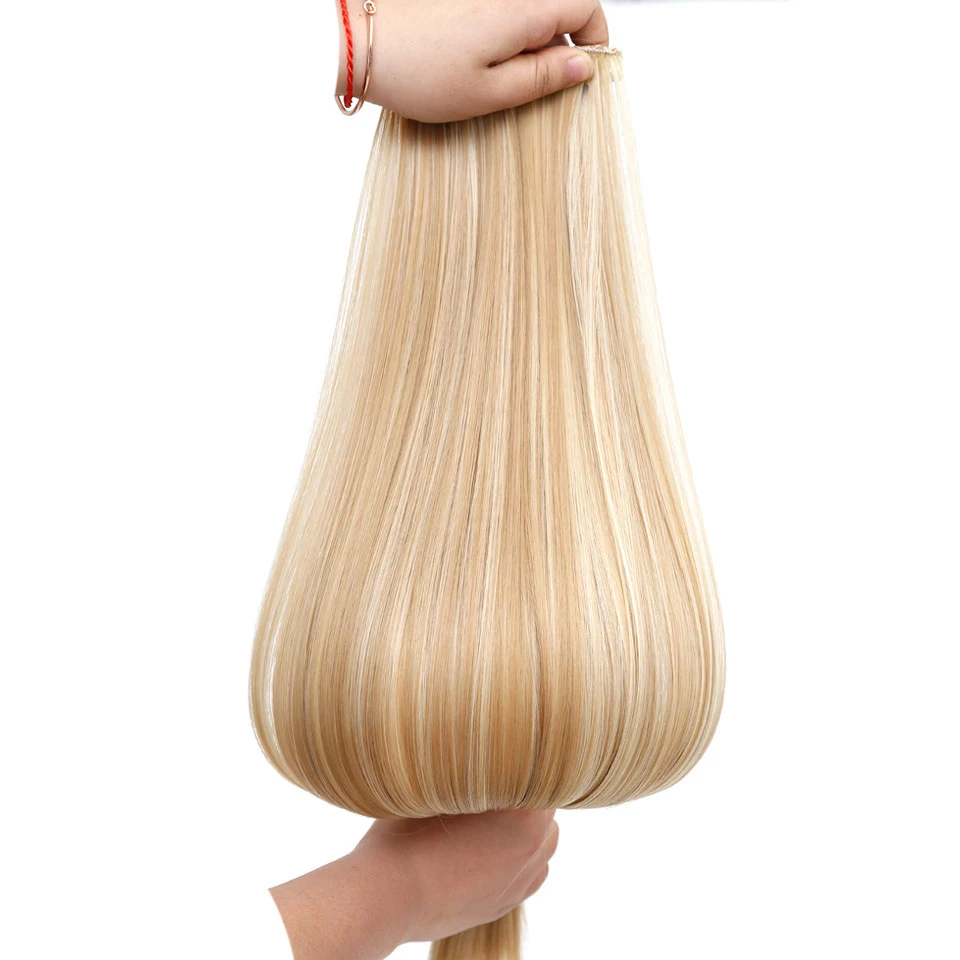 

Allaosify 6Pcs/Set 24" Hairpieces Straight 16 Clips In False Styling Hair Synthetic Clip In Hair Extensions HeatResistant Fiber