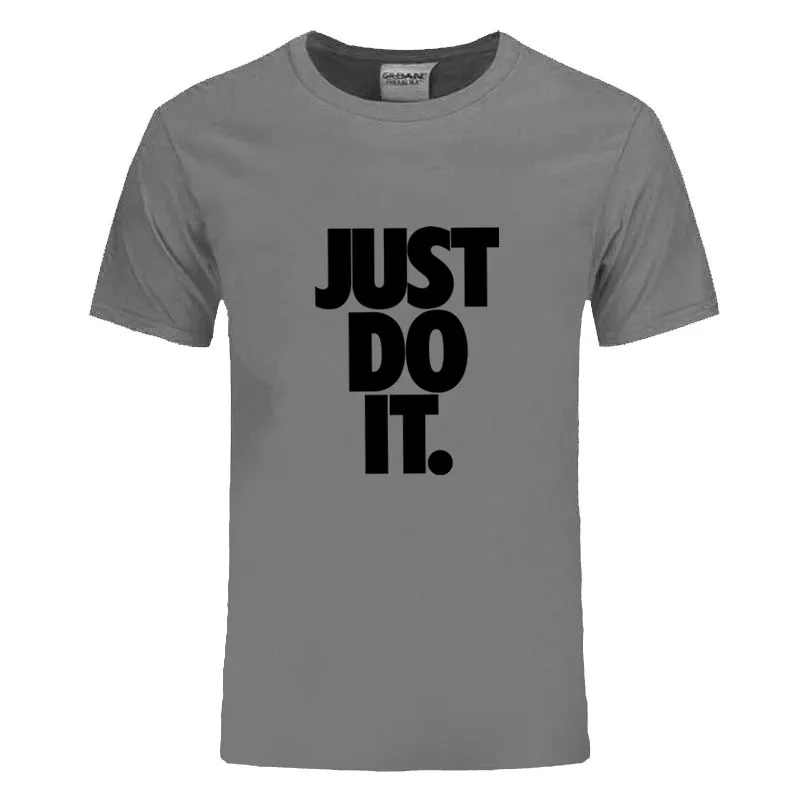 Новый бренд футболка Для мужчин 2018 Новая мода Just Do It с принтом букв модные