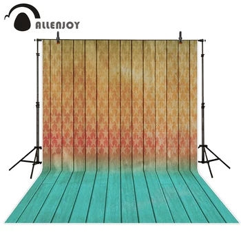 

Allenjoy vinyl backdrops for photography Custom Cyan Orange Horned Wooden Fence backdrop thin vinyl polyester material no stand