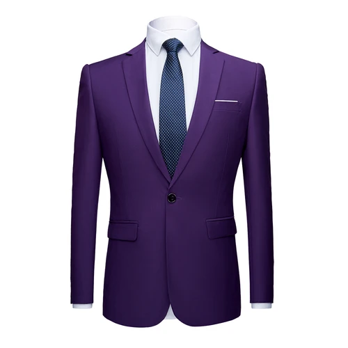 customMen's business and leisure suits, jackets, youth, large-sized professional work clothes, bridegroo - Цвет: Фиолетовый