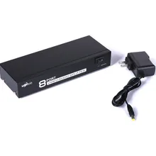 Высокое качество HD вопросы 8 способ AV Переключатель делителя Композитный RCA av-сплиттер 1X8 CVBS видео аудио RCA распределитель сплиттер