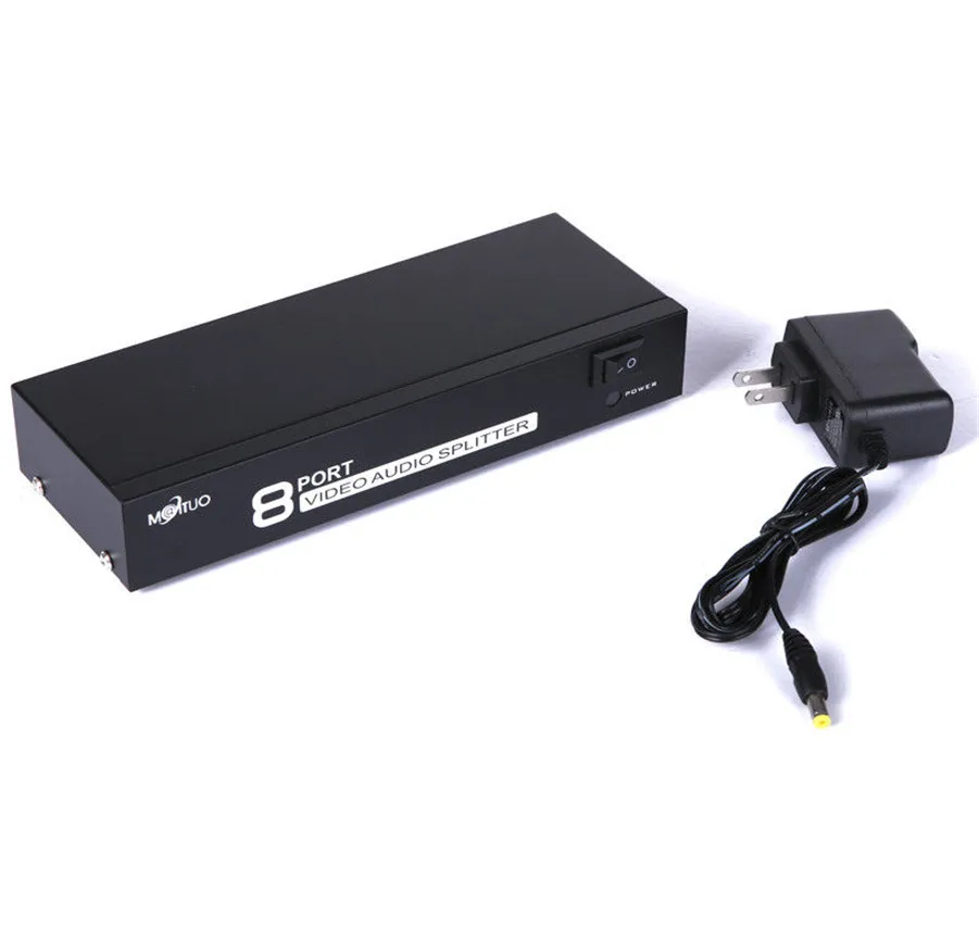  Di alta qualità HD questioni 8 vie AV Splitter Switcher composito RCA AV splitter 1X8 CVBS video au