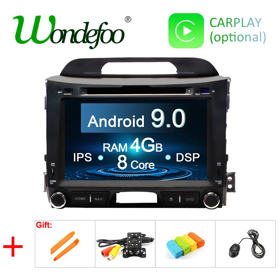

Android 9.0 4G 8 CORE DSP IPS AV Output CAR GPS For KIA sportage DVD PLAYER navigation stereo screen radio receiver