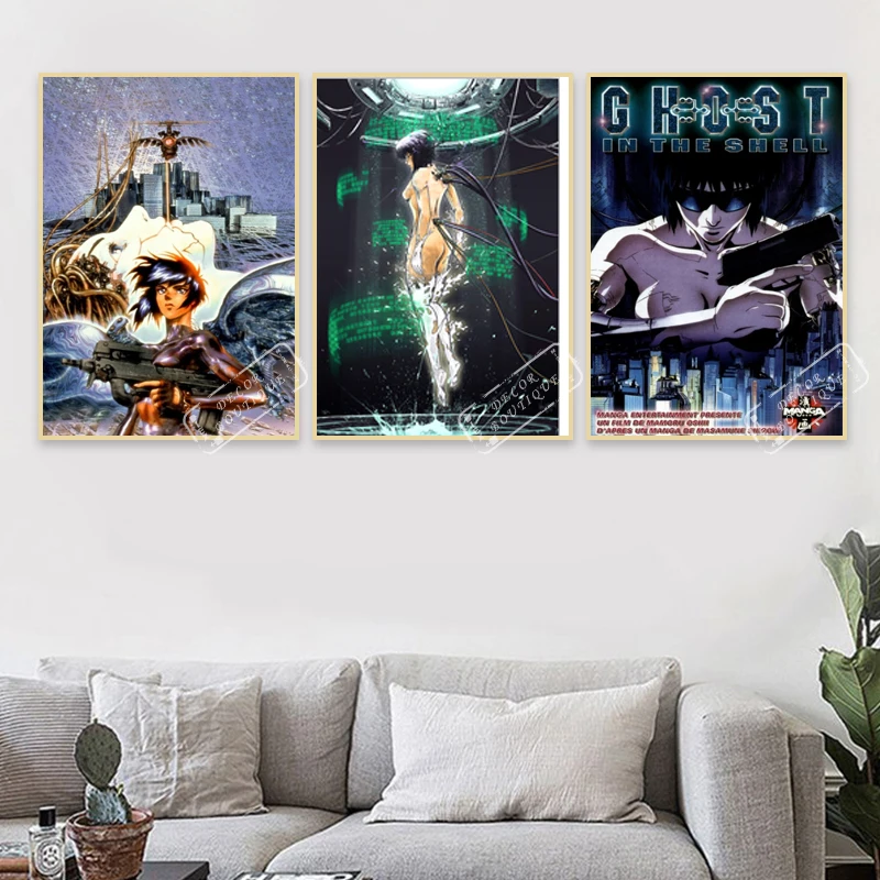 

Ghost in the Shell Anime Sci-Fi Movie Film Vintage Retro Cool Poster Canvas Painting DIY Wall Stickers Home Posters Art Decor