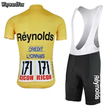 Camiseta amarilla Vintage para hombre, jersey Retro para ciclismo, ropa de ciclismo, almohadilla de Gel para llevar en el hombro