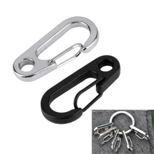 5pcs Stainless Release Keychain Keyring Carabiner Clip D-Ring Spring Hook
