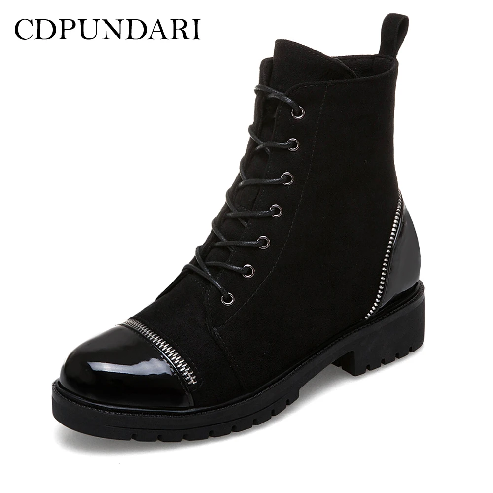 women's lace up moto boots