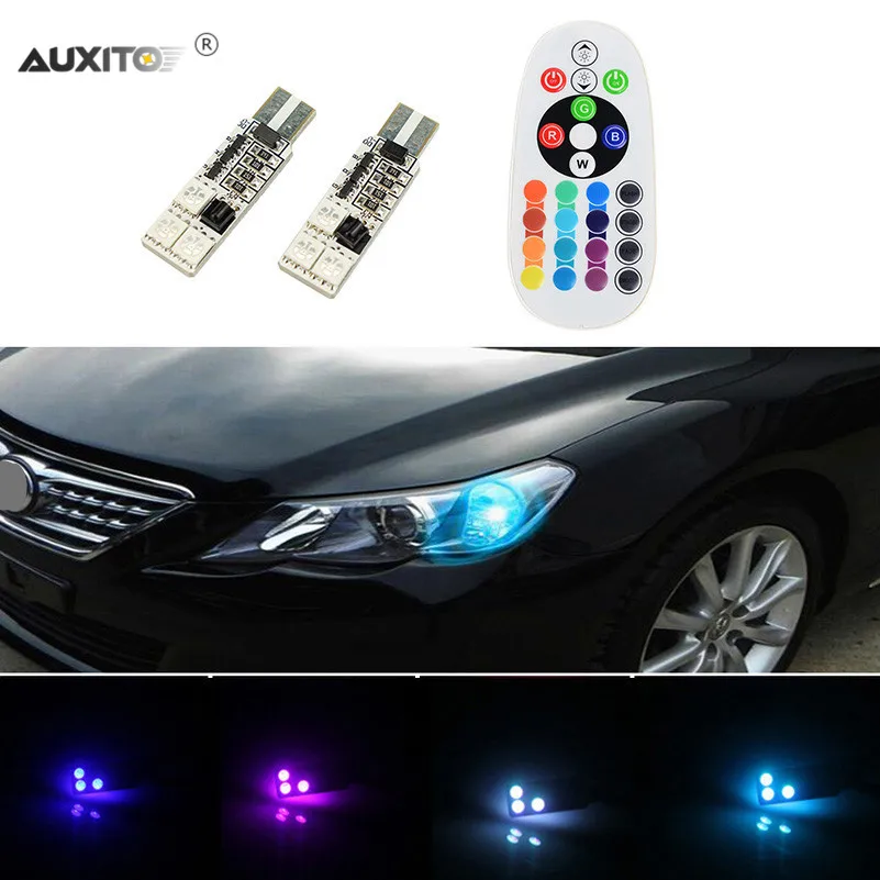 AUXITO T10 RGB LED Car Parking Light For Toyota Corolla Avensis Yaris