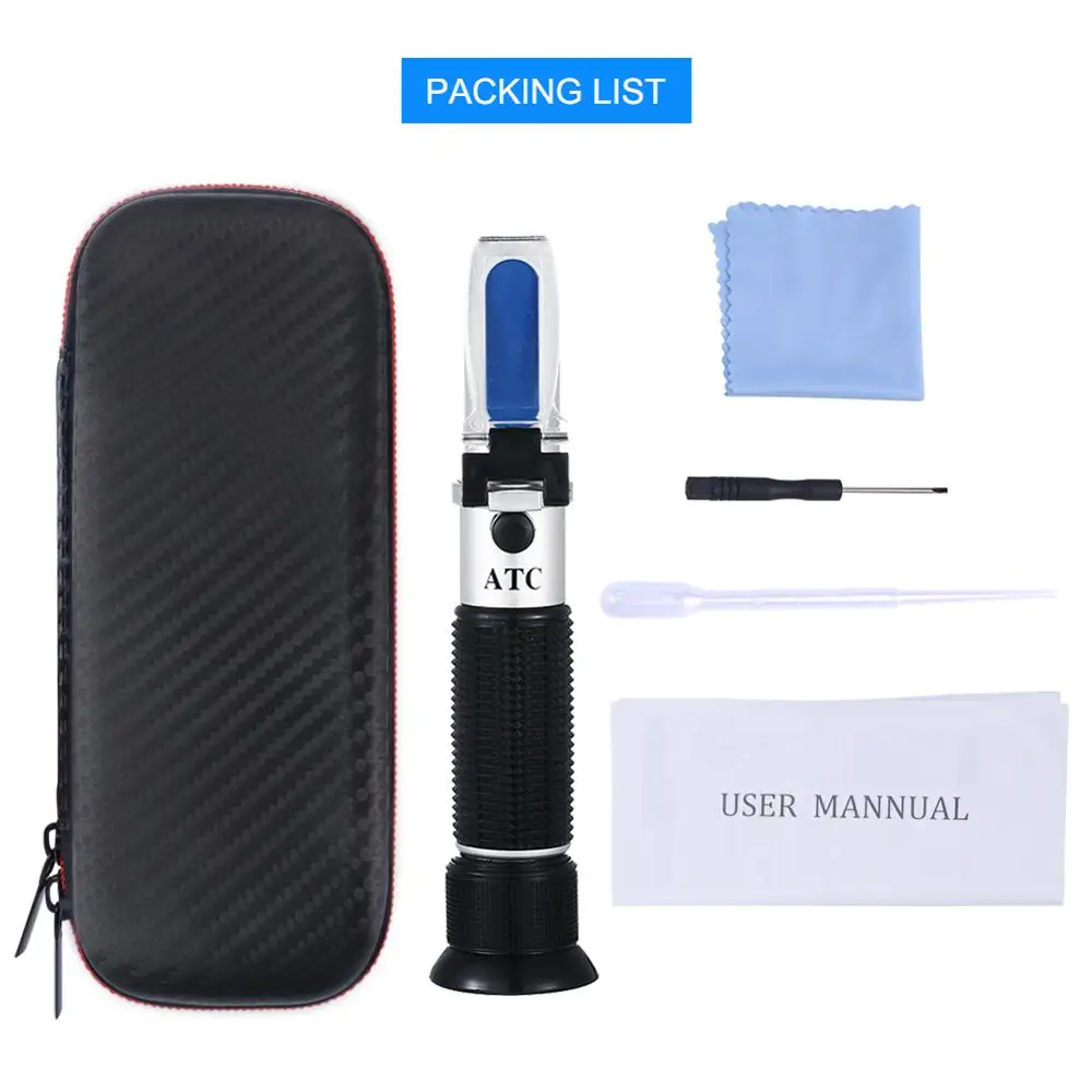 Hot New Shockproof Packaging Hand-held 0-80% Alcohol Refractometer Alcohol Concentration Meter Liquor Alcohol Tester images - 6