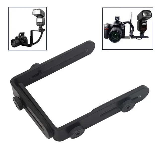 Dual L Universal Adjustable Flash Bracket For Canon Nikon Sony Pentax