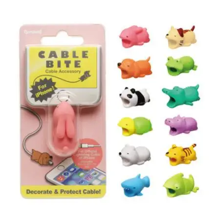 

Dropshipping Cable Animal Bites Protector For Iphone Phone Holder Accessories Animal Cable Bites Panda Rabbit Crocodile Biters