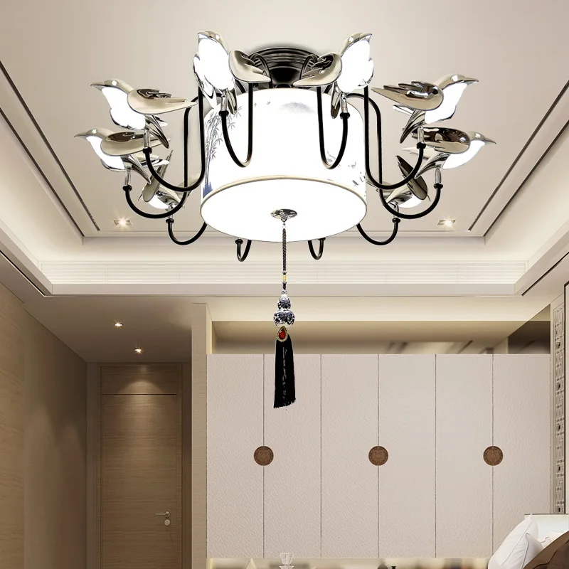 

Personality bird new Chinese ceiling lamp living room study retro creative restaurant restaurant lighting Chinese style LU731346