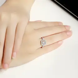 Сона не бутафорское кольцо 925 S925 кольцо стерлингового серебра Sona алмаз NSCD подлинный редкий металл свадебный обычай ВВС carat багетной огранки