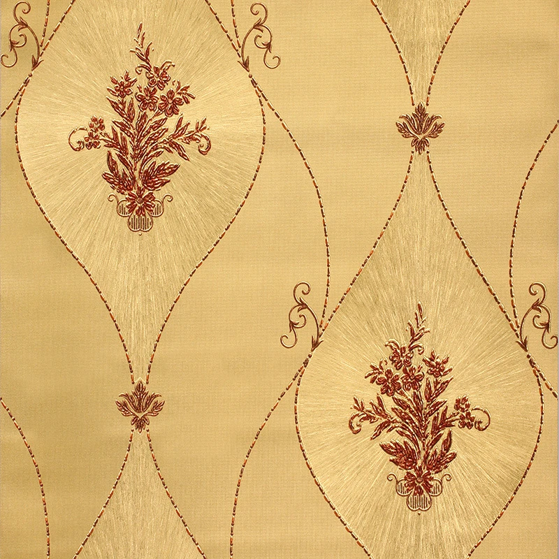 ヨーロッパの高級 3d 金箔壁紙 3d ダマスク黄金の寝室の背景壁紙壁画壁紙ストライプ花壁紙 Wallpaper Wallpaper Cartoonwallpaper Decal Aliexpress