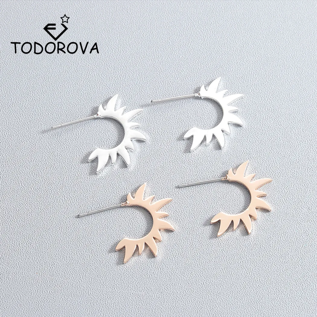 

Todorova Punk Sun Metal Stud Earring for Women Jewelry Abstract Circle Geometric Piercing Studs Earrings Brincos