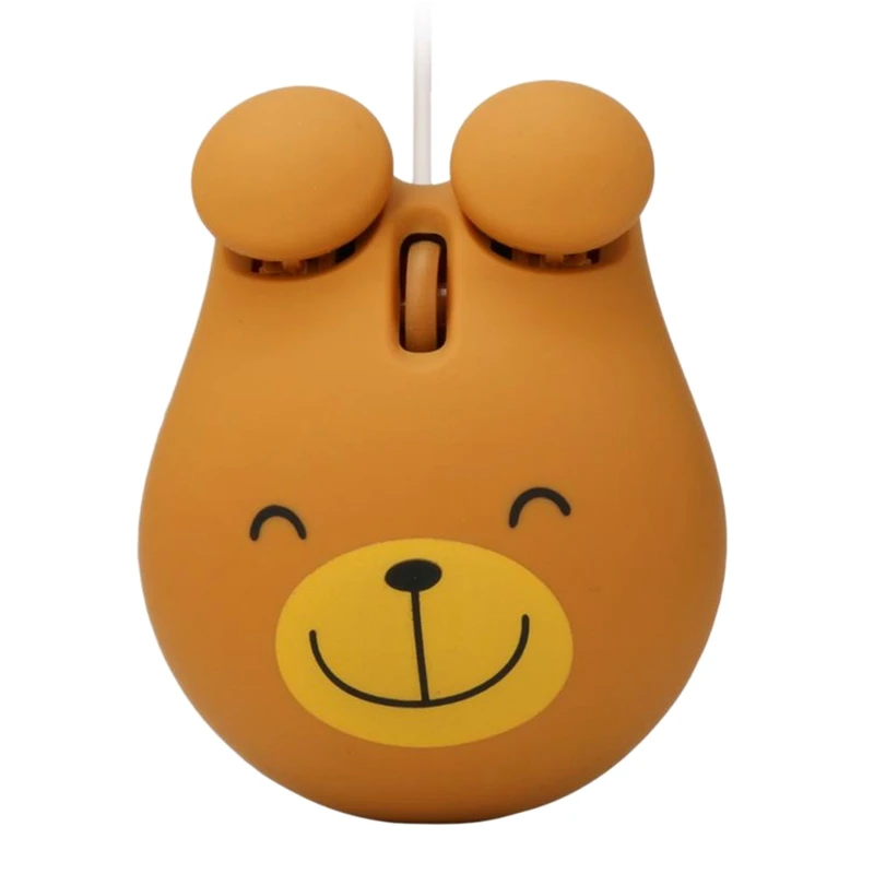 

1000 Dpi Wired Optical Gaming Mouse Cute Bear Animal Mouse Usb For Pc Laptop Game Console Brown Plastic