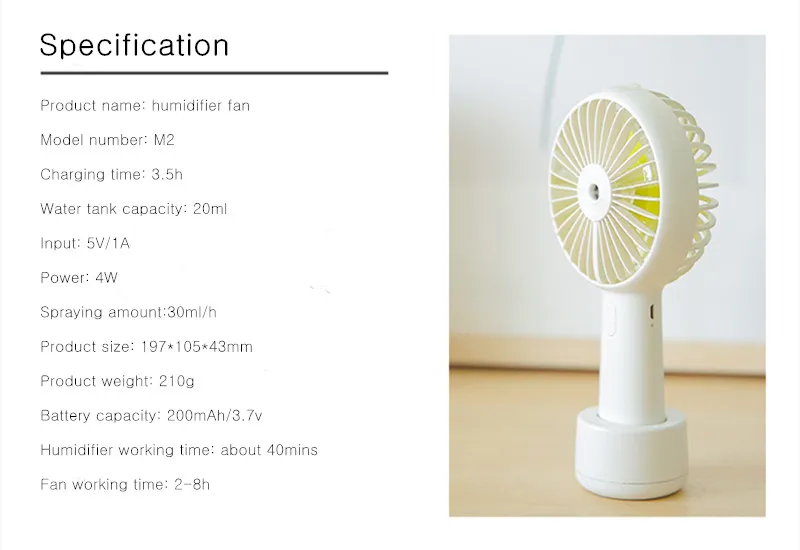 2 в 1 портативный usb вентилятор перезаряжаемый аккумулятор 2000 мАч распылитель воды охлаждающий увлажнитель воздуха вентилятор Ручной Небольшой Настольный Вентилятор Кулер