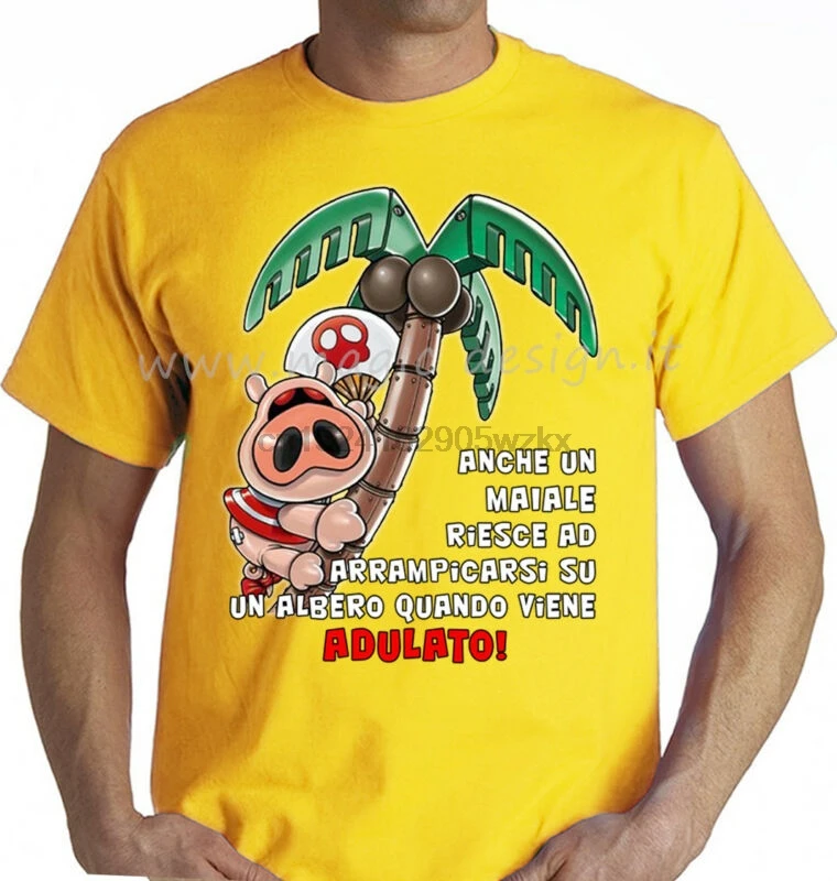

T-SHIRT YATTAMAN MAIALINO CARTOON ANNI 80 MAIALE ADULATO VARI COLORI E TAGLIE