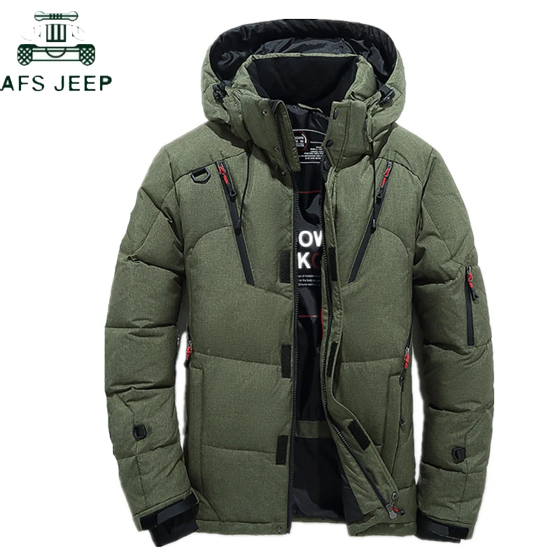 

2018 High Quality 90% White Duck Thick Down Jacket Coat Snow parkas Hood Winter Down Coat Thickening Business Jackets Coat M-3XL