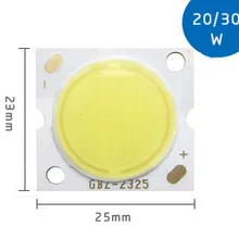 Новинка, 50 шт./партия, высокомощный светодиодный светильник COB, бусины, 30 Вт, белый/теплый белый, 30 Вт, светоизлучающая поверхность