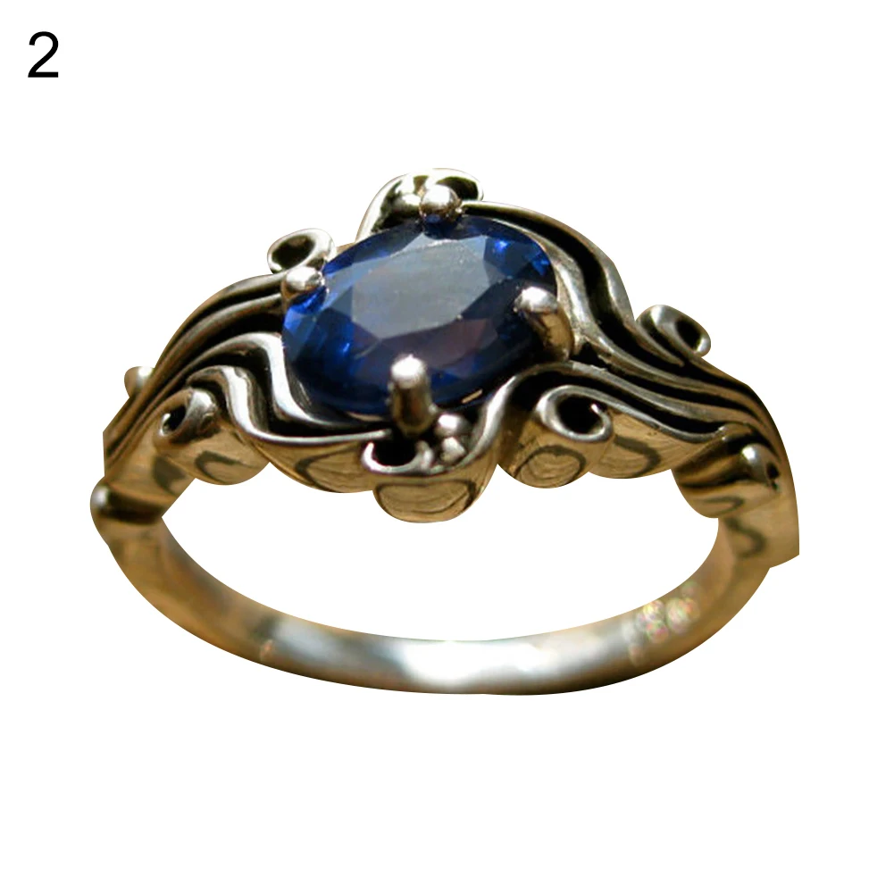 Новейший дизайн зеленый/кольца с синим камнем для женщин посеребренный метал винтажные кольца модные ювелирные изделия дешевая цена