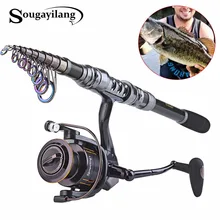 Sougayilang Spinning Fishing Rod Combo 1.8-3.6m Telescopic Fishing Rod and 14BB Spinning Fishing Reel Wheel Set Fishing Rod Kit