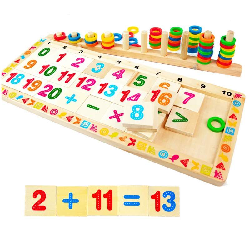 

Kids Mathematical Toys Counting Sticks Education Wooden Toy Building Intelligence Blocks Montessori Wooden Box Baby Gift