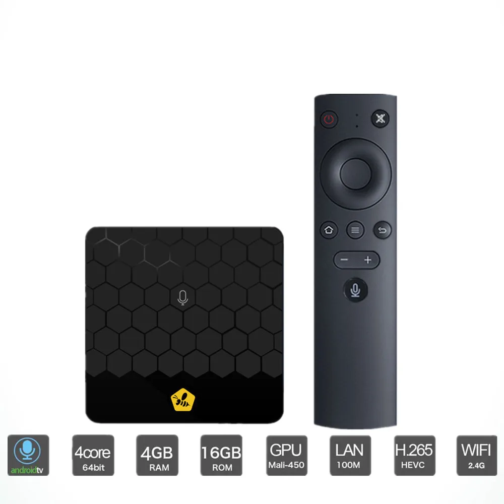 

Comb Mini 4GB 16GB Android 7.1 TV Box WiFi 100Mbps USB3.0 Support 4K H.265 Smart Set Top Box - BLACK