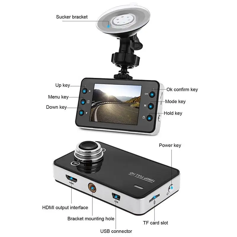 

BEESCLOVER Car Dvr Camera Built-in Memory 2.7" Car Dash Cam DVR 1080P Full HD Vehicle Safety Video Recorder Night Vision