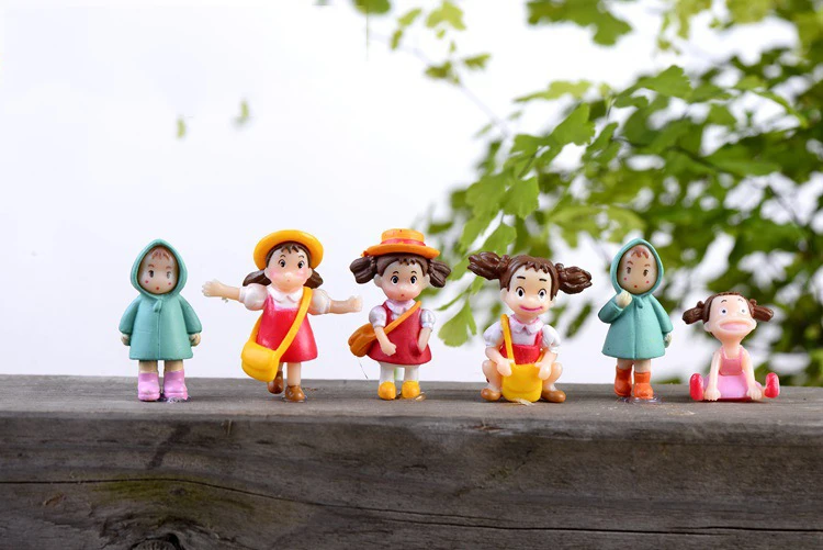 

6pcs cute cartoon girls Mei lovely mini figures miniatures fairy garden gnome moss terrarium decor crafts home decor for DIY