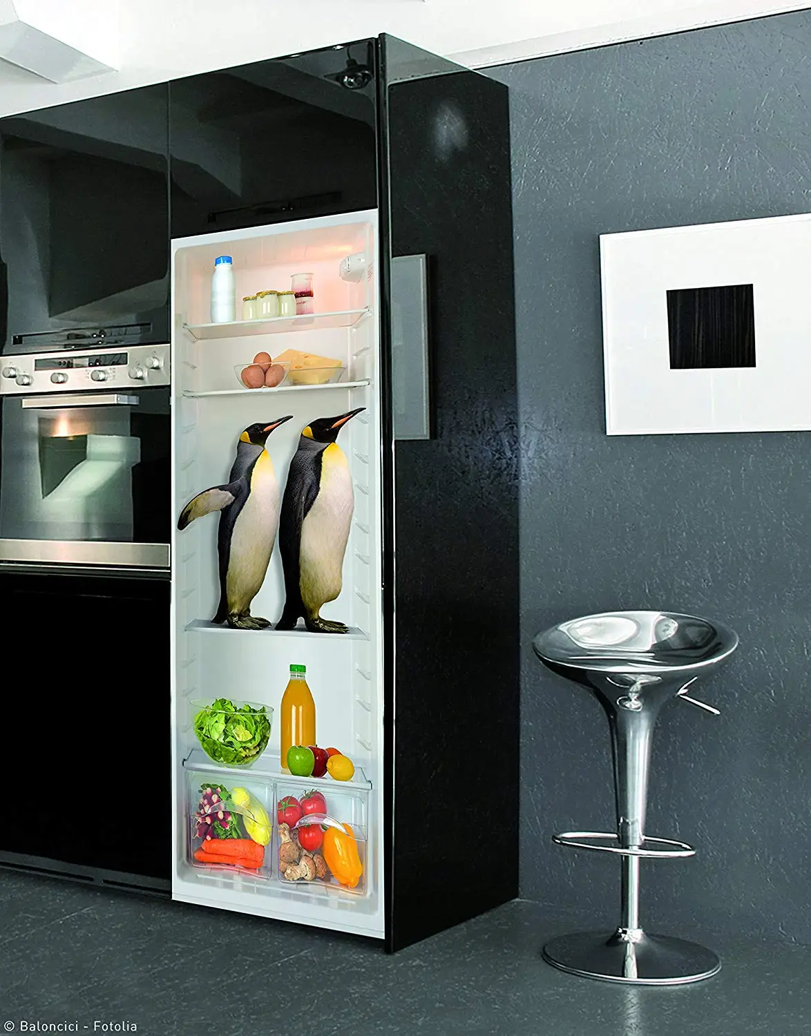 

Fridge Sticker Abstract Penguin In Refrigerator Dishwasher Door Cover Home Decoration Kitchen Accessories Vinyl Wall Stickers