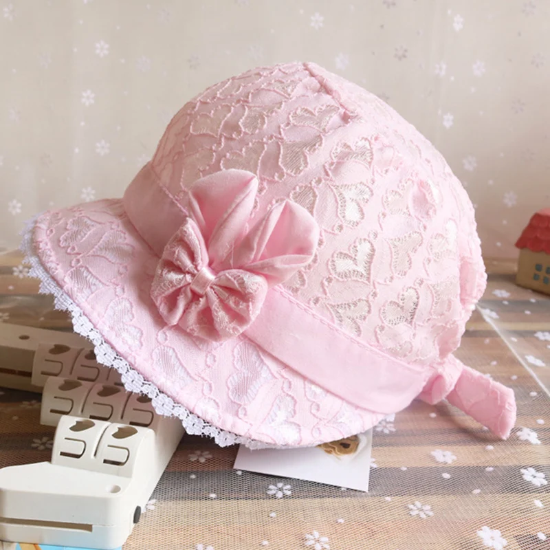 baby accessories basket Lace Flower Hollow Baby Cap Summer Cute Princess Baby Girl Hat With Bow Solid Color Infant Toddler Bucket Hat Baby Accessories luxury	