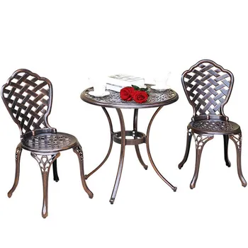 European style leisure outdoor tables and chairs garden cast aluminum tables and chairs set